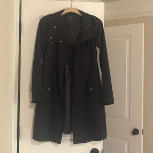 Black trench coat; missing the belt.